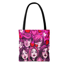 Load image into Gallery viewer, Faces of Love the Pink Heart Series #16 Tote Bag AI Artwork 100% Polyester
