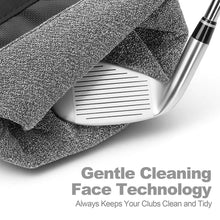 Load image into Gallery viewer, Third Generation Golf Club and Ball Cleaner Pouch with Attached Towel, Powerful Leak Resistance, Includes 1 Golf Club Groove Sharpener Tool and 2 Pack Golf Tee Holder, Premium Golf Club Cleaning Kit
