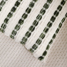 Load image into Gallery viewer, Yamminess Pillow Covers 20x12 Set of 2 Dark Green Striped Throw Pillow Covers Chenille Decorative Pillows Square Cushion Cover for Sofa Couch Bed Living Room Winter Decoratives.
