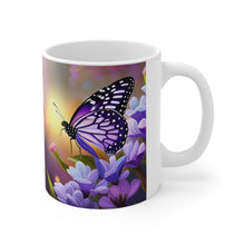 Load image into Gallery viewer, February Amethyst Birth Month Colors Fairies &amp; Butterflies #4 Mug 11oz mug AI-Generated Artwork
