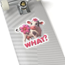 Load image into Gallery viewer, Cute Pink Cow What did I Do, Stickers, Laptop, Whimsical Cow, #1
