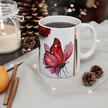 Load image into Gallery viewer, July Ruby Birth Month Colors Fairies &amp; Butterflies #3 Mug 11oz mug AI-Generated Artwork
