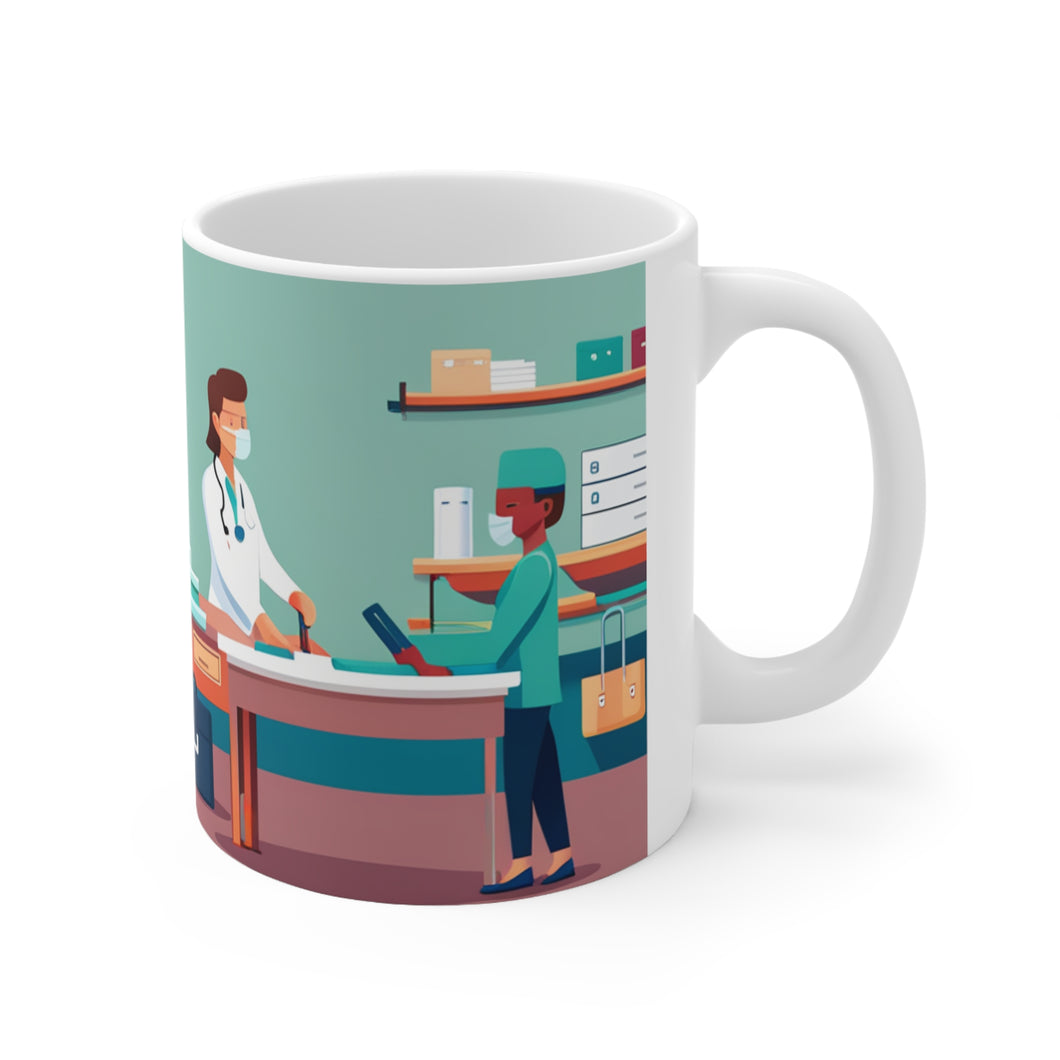 Professional Worker Doctor and Nurse #4 Ceramic 11oz Mug AI-Generated Artwork