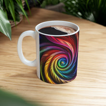 Load image into Gallery viewer, Fusion of Bright Rainbow Swirls in Motion #13 Mug 11oz mug AI-Generated Artwork
