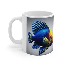 Load image into Gallery viewer, Single Blue Fish A Menagerie of Sealife Mug 11oz mug AI-Generated Artwork
