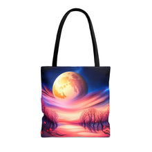 Load image into Gallery viewer, Full Moon Hearts Red Skies Series #7 Tote Bag AI Artwork 100% Polyester
