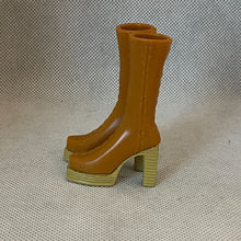 Load image into Gallery viewer, Bratz Footwear Pair Feet Shoes Rust Boots Tan Heel Wedge

