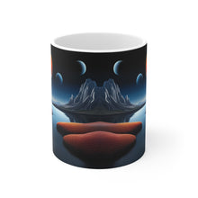 Load image into Gallery viewer, Lunar Moon Scene Toadstools and Lillies #4 Mug 11oz mug AI-Generated Artwork
