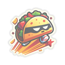 Load image into Gallery viewer, Flying Masked Taco Vinyl Sticker, Foodie, Mouthwatering, Whimsical, Fast Food #5
