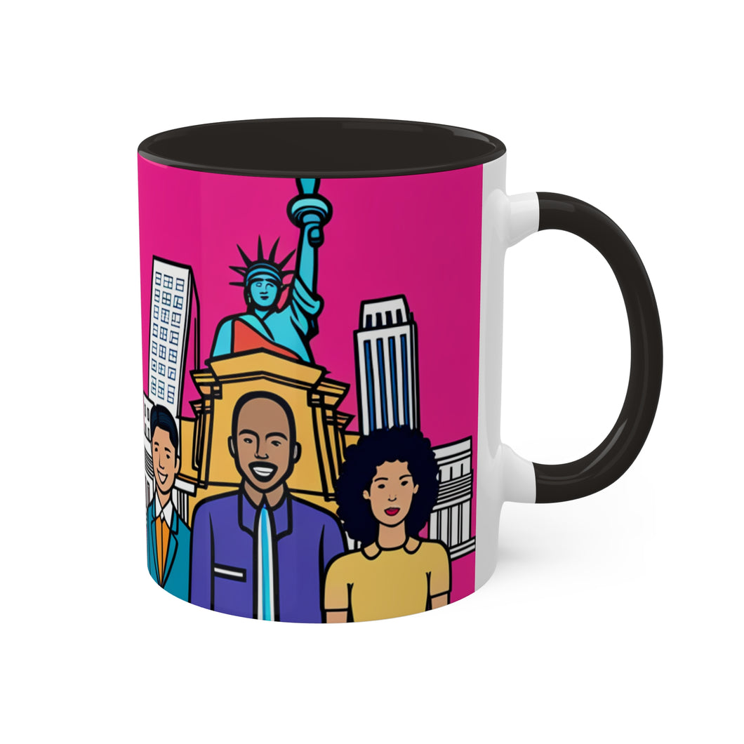 Colors of Africa Pop Art Black Colorful #27 AI 11oz Black Accent Coffee Mug