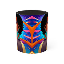 Load image into Gallery viewer, Colors of Africa Pop Art Colorful #12 AI 11oz Black Accent Coffee Mug
