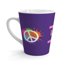 Load image into Gallery viewer, Pastel Because Love Matters, Splash Peace Sign, Peace Finger Purple 12oz Latte Mug
