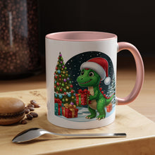 Load image into Gallery viewer, Mug Dinosaur Gifts Santa Hat Holiday Coffee Cup 11, 15oz
