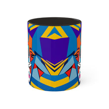 Load image into Gallery viewer, Colors of Africa Pop Art Colorful #2 AI 11oz Black Accent Coffee Mug
