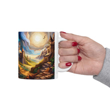 Load image into Gallery viewer, Medieval Castle at Sunset Mug 11oz mug AI-Generated Artwork
