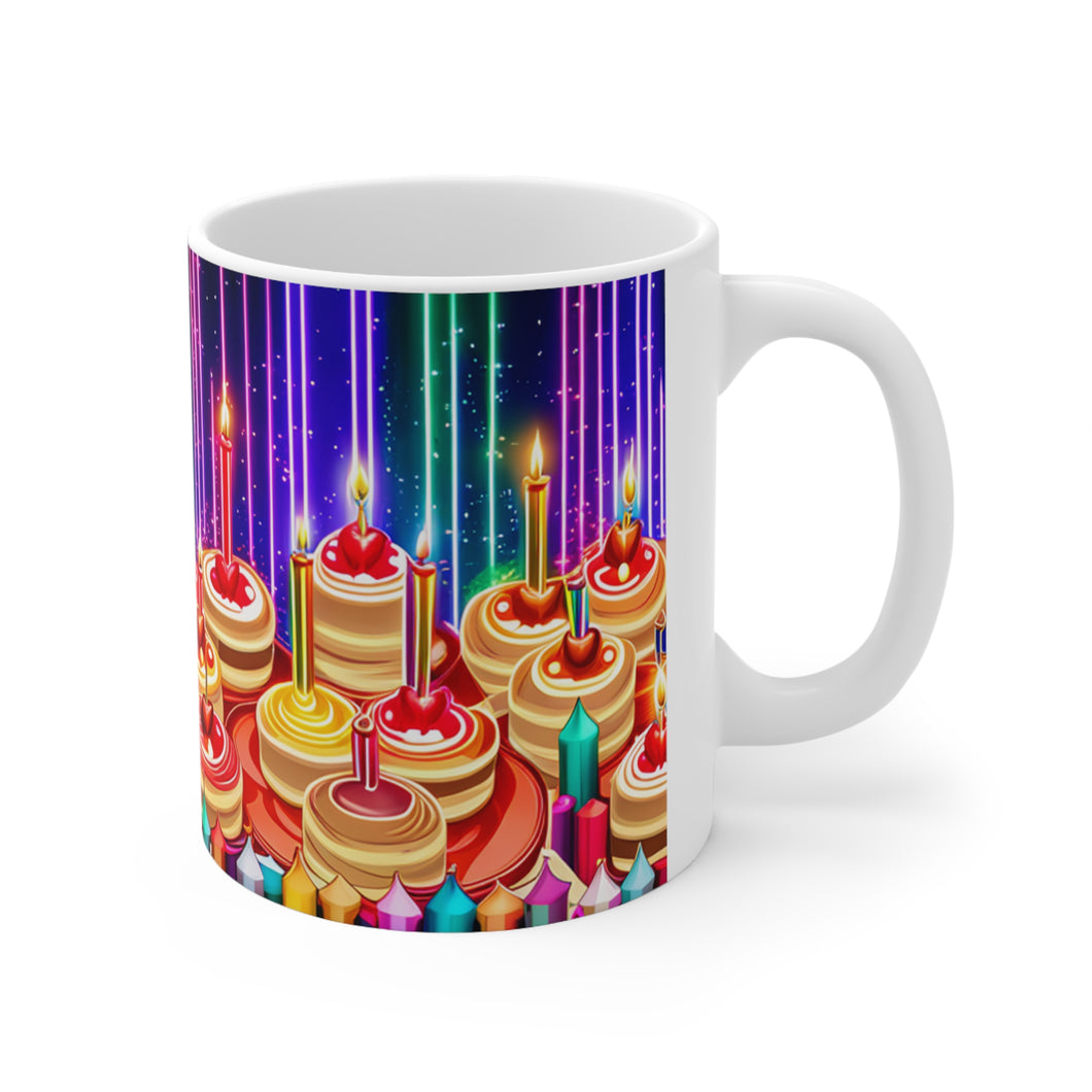 Happy Birthday Candles #17 Ceramic 11oz Mug AI-Generated Artwork