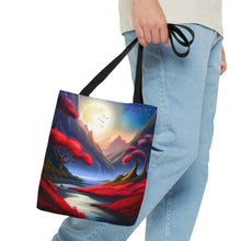 Load image into Gallery viewer, Moon Light Red Skies Series #3 Tote Bag AI Artwork 100% Polyester
