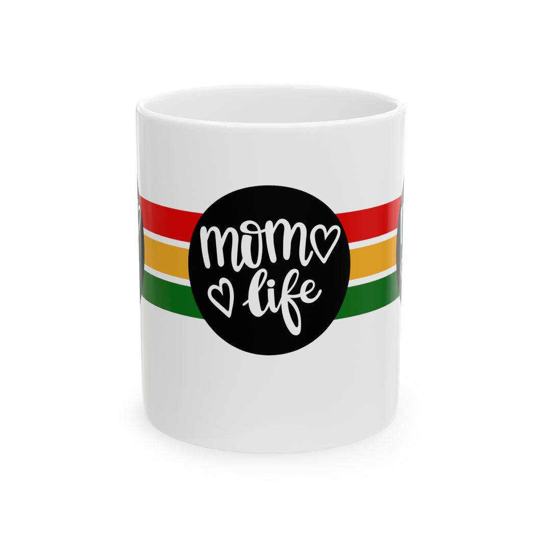 Mom Life 11oz White Ceramic Beverage Mug Decorative Art