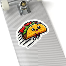 Load image into Gallery viewer, Funny Flying Taco Vinyl Sticker, Foodie, Mouthwatering, Whimsical, Fast Food #4
