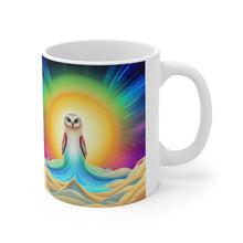 Load image into Gallery viewer, Beautiful Owl Standing in a Sea of Colors #6 Mug 11oz mug AI-Generated Artwork
