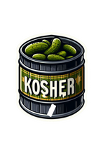 Load image into Gallery viewer, Pickles in a Barrel 3&quot; Vinyl Foodie Glossy Hot/Dill/Sour/Kosher
