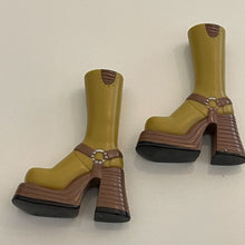 Load image into Gallery viewer, Bratz Boots Footwear Tan High Top Cowgirl Boots Side Buckle Brown Heel

