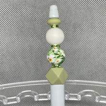 Load image into Gallery viewer, Forest Moss Green Cube - Shades of Green Beaded Pen Handmade
