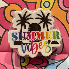 Load image into Gallery viewer, Beach Stickers - Summer Vibes 2.0&quot; x 1.8&quot; Die Cut
