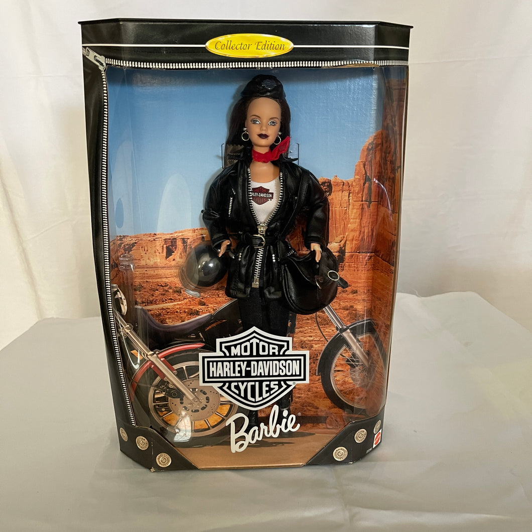 Mattel 1998 Harley Davidson Motor Cycles Barbie Doll (Red/Brown Hair) Collector Edition #22256