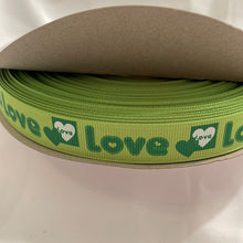 Load image into Gallery viewer, Hippie Love Lime Green 5/8&quot; Ribbon 3 yards
