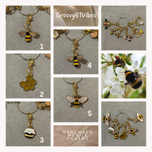 Load image into Gallery viewer, Bee &amp; Honeycomb Charms Smartphone Mobile Dust Plug Backpack Pull Tag Interchangeable

