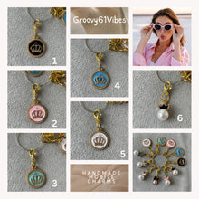 Load image into Gallery viewer, Boujee Bling Charm Collections - Crowns and Pearls Mobile Dust Plug
