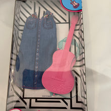 Load image into Gallery viewer, Mattel 2019 Barbie Musician Denim Dress Fashion Outfit with Pink Guitar FND49-GHX39
