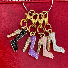 Load image into Gallery viewer, Boujee Enamel High Heels Charms Inlaid Rhinestones Mobile Dust Plug Backpack Pull Tag Interchangeable
