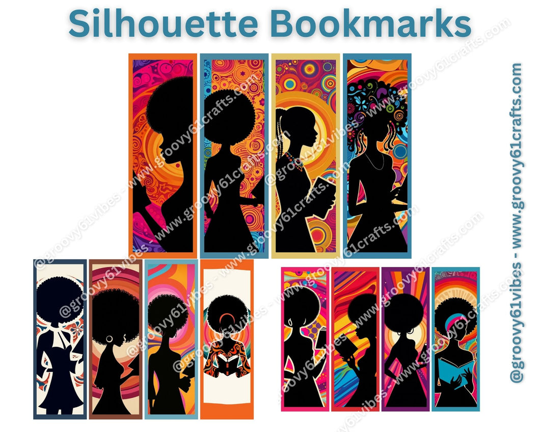 Groovy Reader Laminated Bookmark – Vintage Silhouettes for Women Who Love to Read