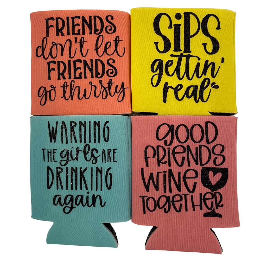 Girls Night Can Beverage Holders 4-pack Sips Getting Real Polyurethane Foam & Polyester