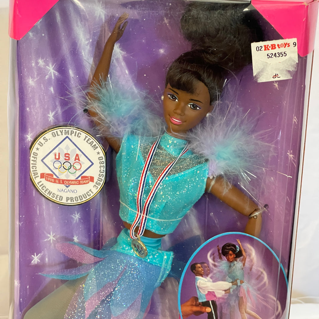 Mattel 1997 Olympic Skater Barbie Doll African American #18503