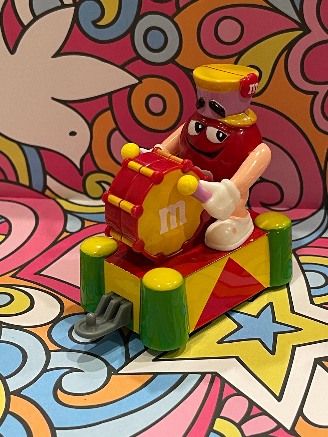 2006 Mars M&M's Collectible Marching Band Train Holiday Topper Red Drummer