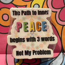 Load image into Gallery viewer, Sarcastic Peace Stickers - The Path to Inner Peace 1.9&quot; x 2.0&quot; Die Cut
