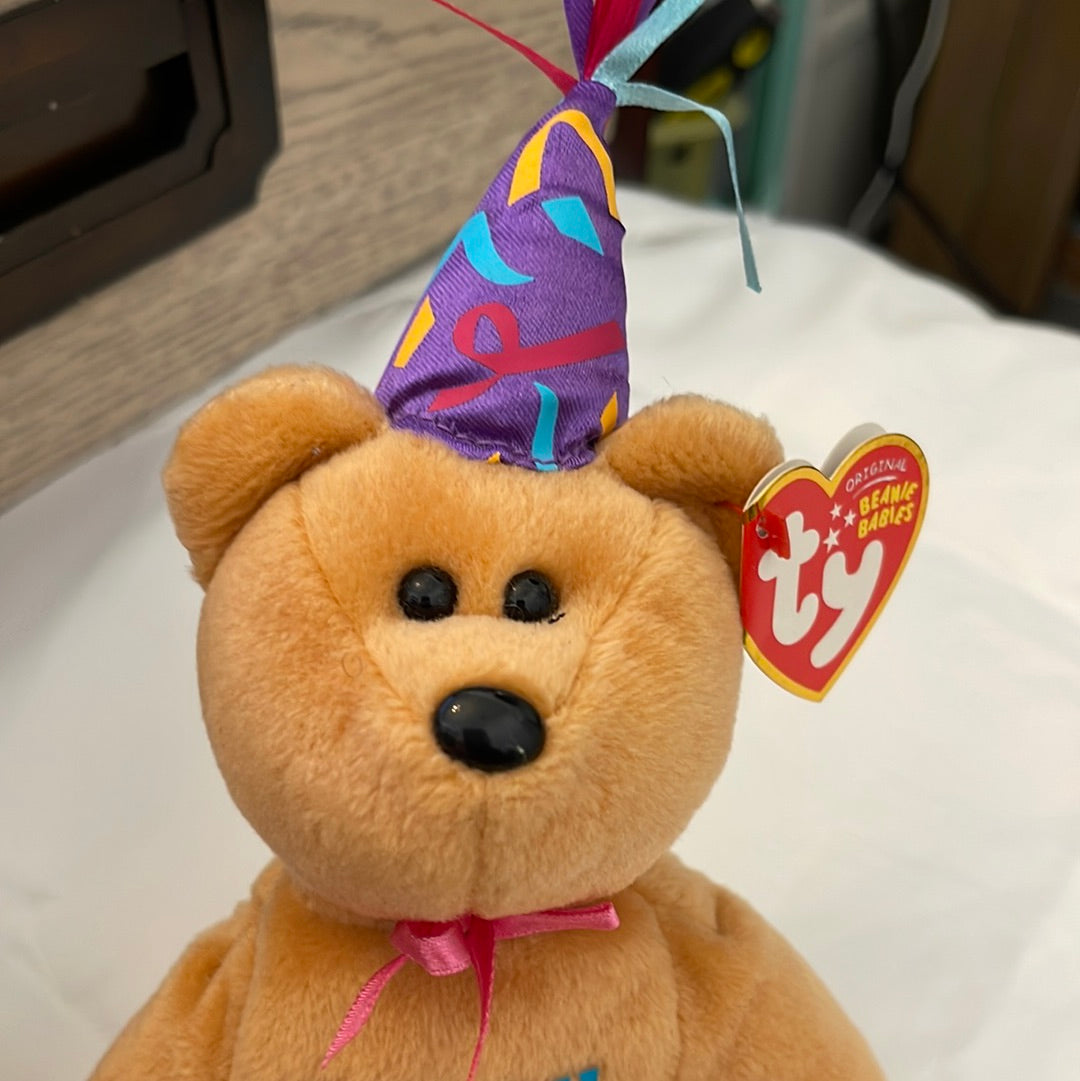 Ty Beanie Baby 2010 Happy Birthday Celebration Bear With Hat