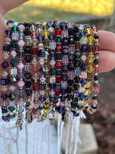 Load image into Gallery viewer, Crystal Cubes &amp; Bicones Handcrafted Crystal Beaded Bracelet Jewelry 7.5" Group #1
