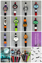 Load image into Gallery viewer, Halloween Holiday Themed Beaded Pens (b) – Unique Handmade Gifts for Birthdays, Holiday &amp; Everyday Inspiration | Ink Refill | Affordable
