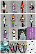Load image into Gallery viewer, Halloween Holiday Themed Beaded Pens (a) – Unique Handmade Gifts for Birthdays, Holiday &amp; Everyday Inspiration | Ink Refill | Affordable
