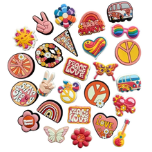 Load image into Gallery viewer, Retro 70s Boho Wish for Peace Groovy Hippie Shoe Charm Accessories #2
