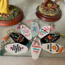 Load image into Gallery viewer, Groovy Peace Inspired Motel Keychains – Retro Charm for Modern Adventures (R1-R10)
