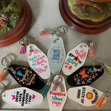 Load image into Gallery viewer, Groovy Peace Inspired Motel Keychains – Retro Charm for Modern Adventures (R1-R10)
