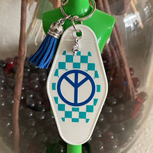 Load image into Gallery viewer, Groovy Peace Inspired Motel Keychains – Retro Charm for Modern Adventures (R1-R10)
