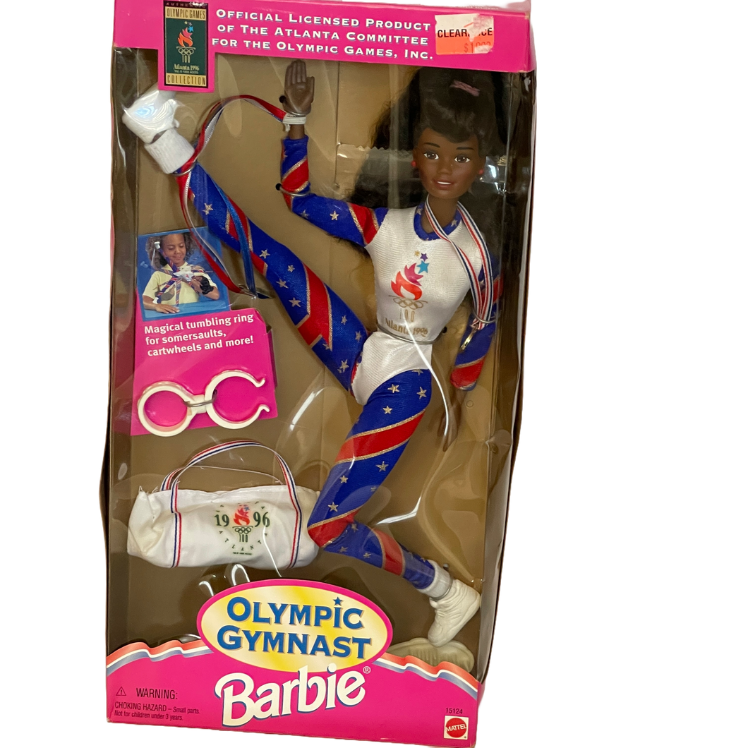 Mattel 1996 Atlanta Olympic Gymnast Barbie African American Doll #15124