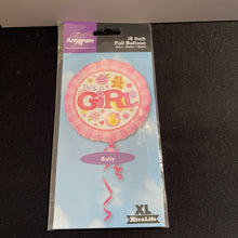 Load image into Gallery viewer, Baby Shower It's A Girl Teddy 18" Foil Mylar Balloon

