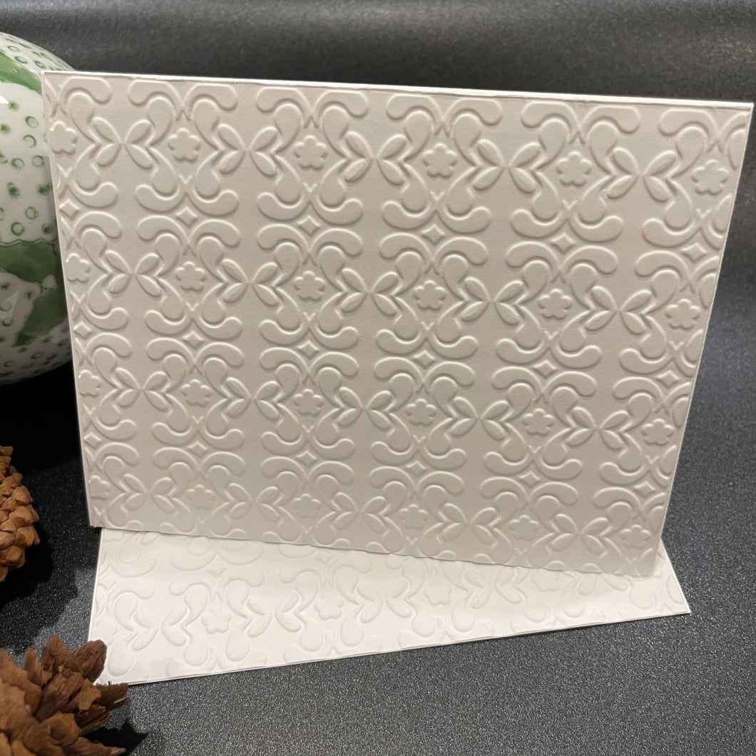 Snow Flowers Embossed Holiday Cards, White Holiday Cards Set, Handmade Elegant Greeting Cards, Textured Stationery, Minimalist